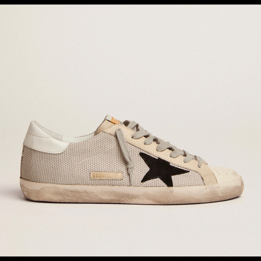 Golden Goose Men’s Super-Star sneakers in leather with mesh insert Size 42 $525